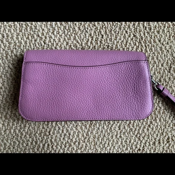 Coach pebbled purple clutch wristlet - Picture 2 of 5
